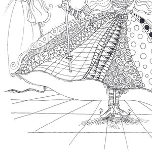 Coloring Page Instant Download the Queen of Hearts | Etsy