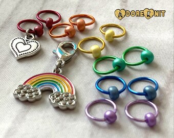 gift for a knitter Love Cactus Progress and Stitch Marker Set planner knitting markers Progress Keeper knitting accessories snag free