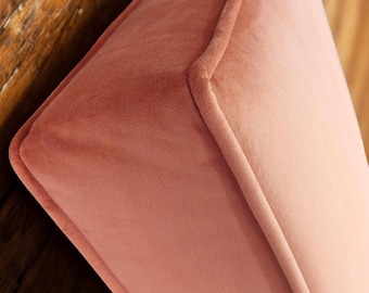 4 inch (10 cm) Custom Velvet Cushion Cover with Piping | Made to Measure