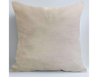 Beige Velvet Pillow Cover: Luxury Soft Cushion, Custom Size