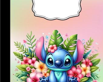 Stitch Notebook Cover, Floral Design (Digital Download)