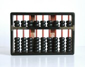 Vintage Abacus Wood and Brass Hop Cheong Tai, Made in Hong Kong