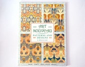 Poster Art Book, "Art Nouveau Patterns and Designs," Rene Beauclair, Vintage Reference Book, Art Print Reproduction, Oversized Color Plates