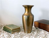 Heintz Art Nouveau Metal Vase, Antique Arts and Crafts Metalware, Sterling Silver on Bronze with Copper Finish