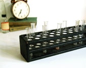 Vintage Test Tube Rack Display Holder Industrial Scientic Pyrex
