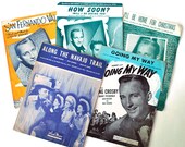1940s Sheet Music, Bing Crosby Ephemera, Andrews Sisters Music, Along the Navajo Trail, Christmas Music