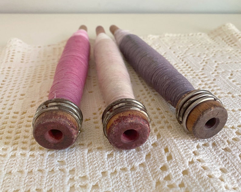 Wood Shuttle Bobbins Vintage Weaving Spindles or Spools with Etsy
