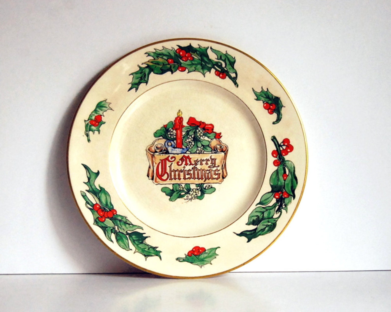 Vintage Christmas Plate 1947 Fondeville Duff Yuletide Plate / Etsy