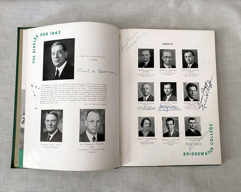 1940s College Yearbook Bridgewater College Virginia Ripples Etsy