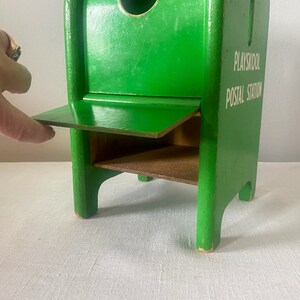 Playskool Postal Station, Vintage 1950s Wooden Toy Mailbox with Blocks image 5