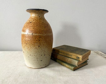 Studio Pottery Vase, Vintage Hand Thrown Stoneware Vase, Artist Signed by Steve Warren