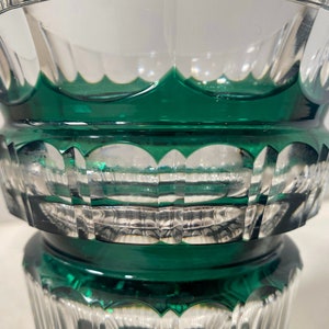 Vase Val Saint-Lambert en cristal, vase vintage Art Déco en verre doublé vert et transparent, Boléro par Charles Graffart image 2