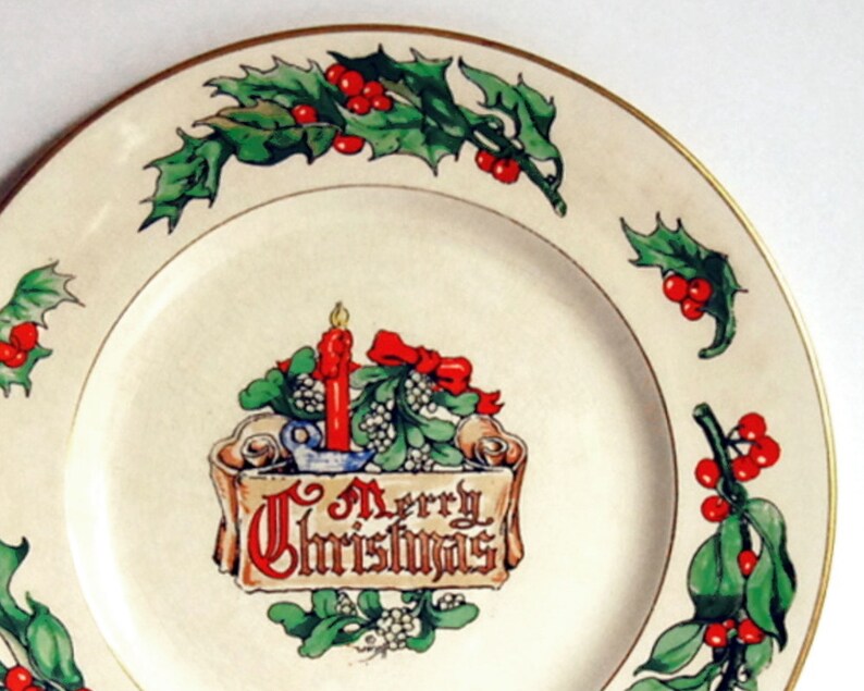 Vintage Christmas Plate 1947 Fondeville Duff Yuletide Plate / Etsy