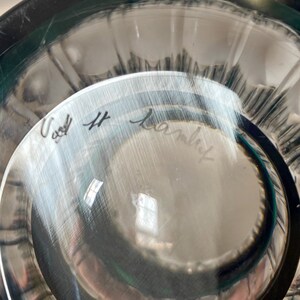 Vase Val Saint-Lambert en cristal, vase vintage Art Déco en verre doublé vert et transparent, Boléro par Charles Graffart image 8