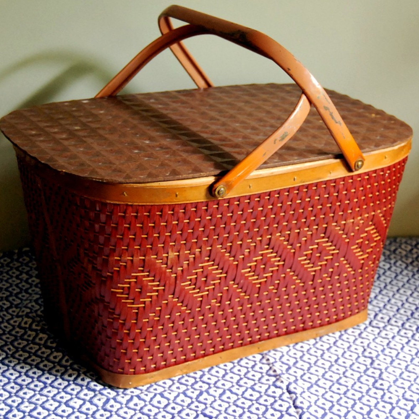 Vintage Picnic Basket by Redman Etsy