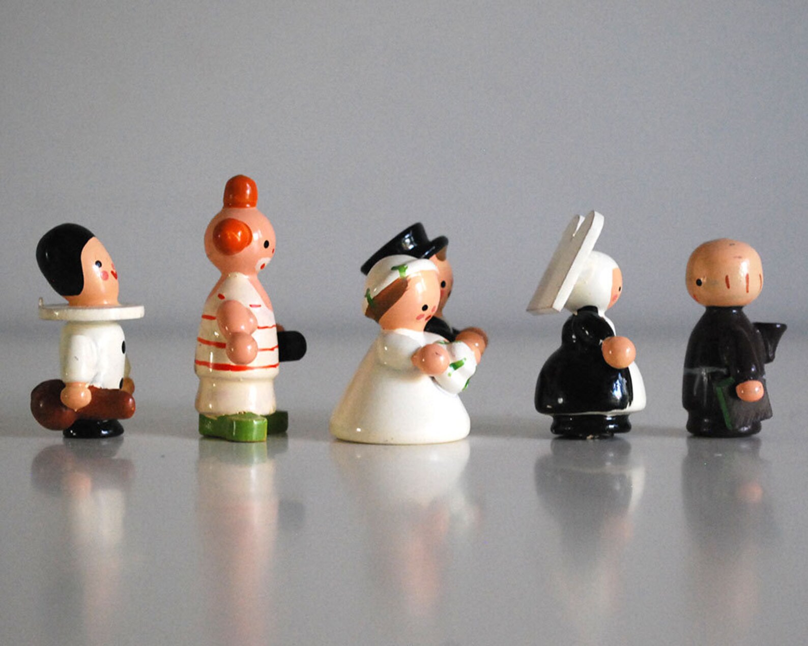 Italian Wood Figurines Sevi Miniature People Hand Painted Etsy