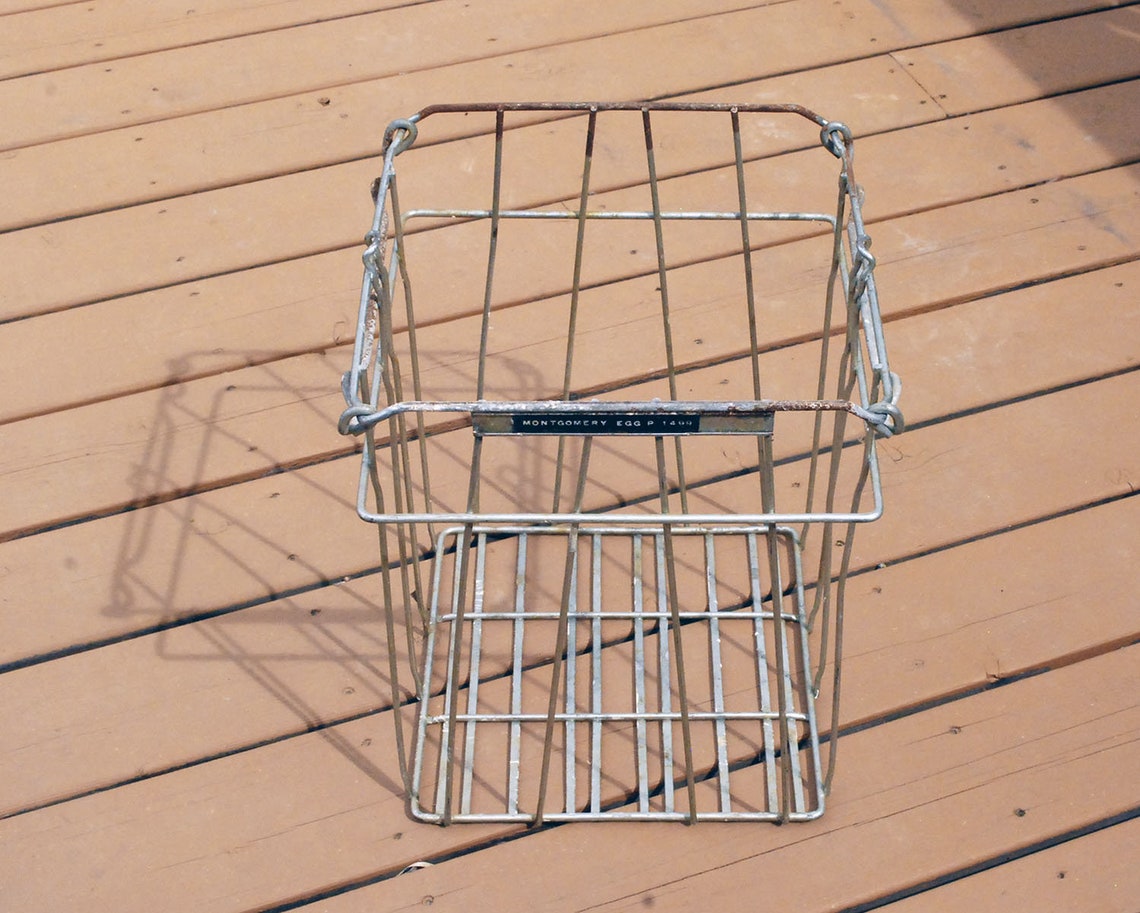 Metal Egg Crate Rustic Farmhouse Decor Vintage Wire Basket Etsy