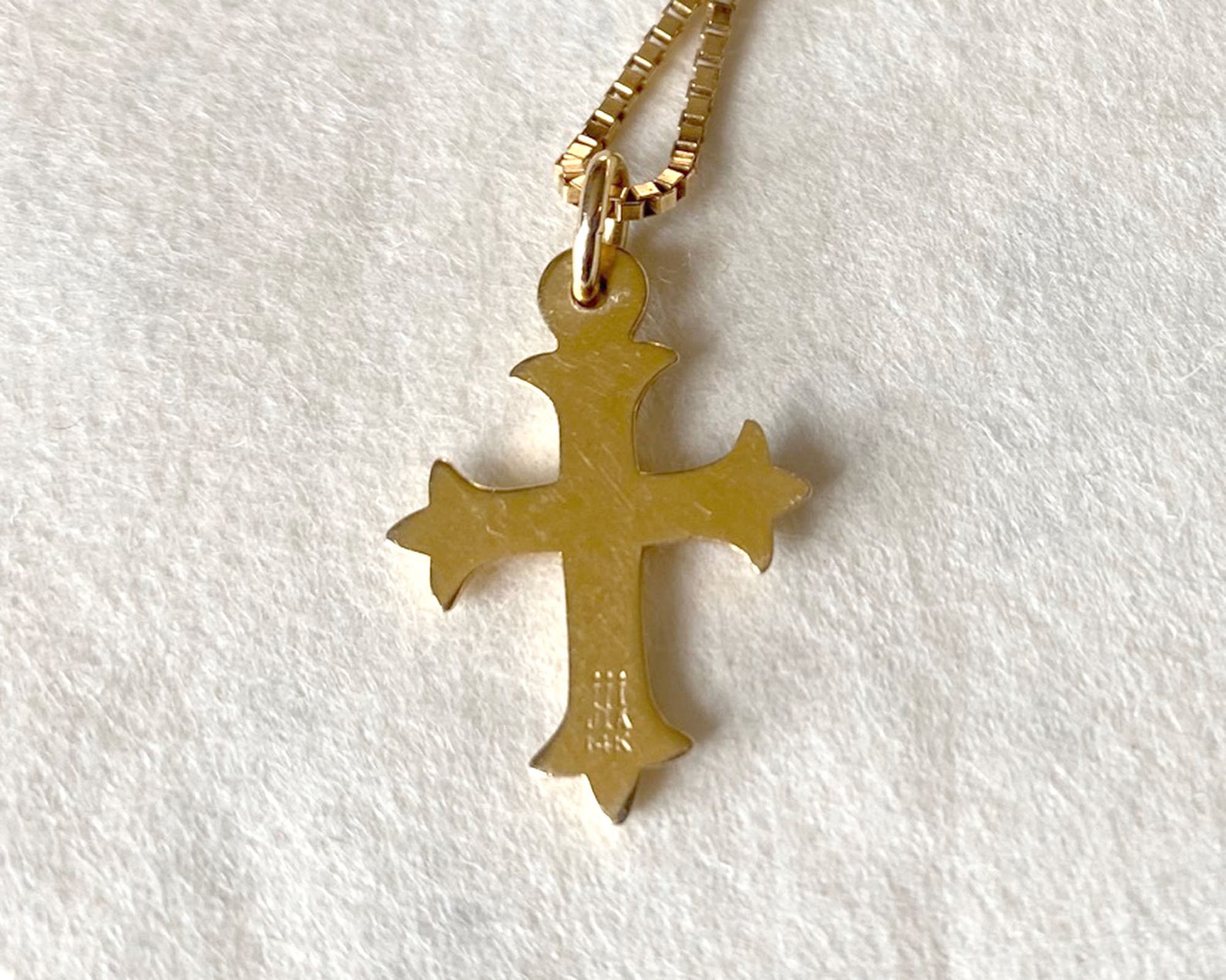 14K Gold James Avery Fleuree Cross Pendant With 1mm 14K Gold - Etsy