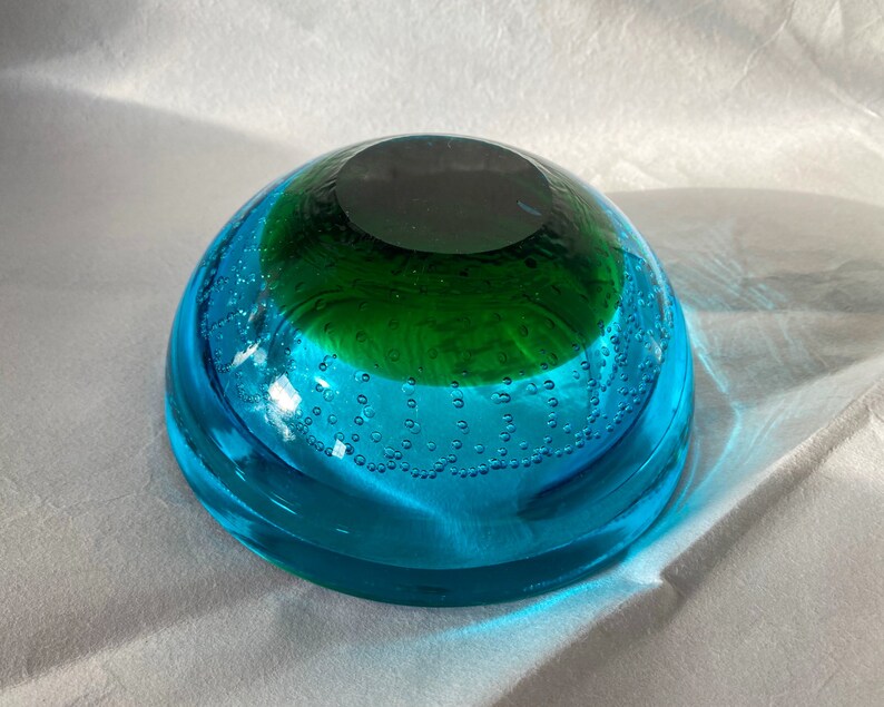 Murano Geode Bowl Vintage Mid Century Italian Art Glass Etsy