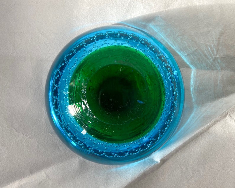 Murano Geode Bowl Vintage Mid Century Italian Art Glass Etsy