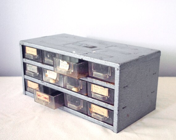 Metal Storage Bin Vintage Stackmaster 12 Drawer Steel Chest Etsy