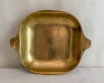 Mid Century Modern WMF Brass Bowl or Dish, Vintage 1960s West Germany MCM Metal Tray
