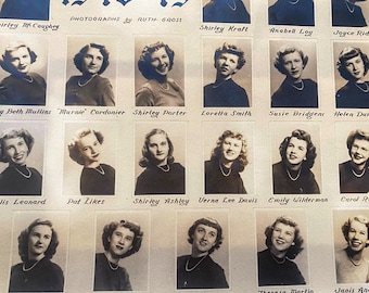 1940s High School Photos, Set of Three Vintage Sorority Class Photos, Teenage Women Portraits, Delta Kappa Theta