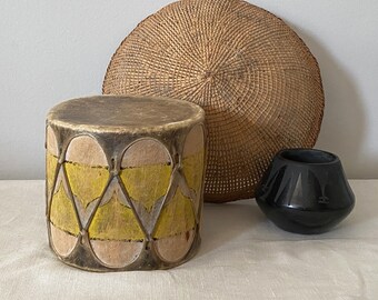 Wooden Pueblo Drum, Antique Native American Indian Instrument
