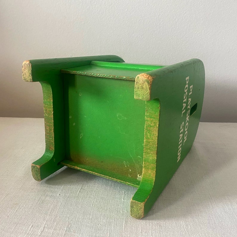 Playskool Postal Station, Vintage 1950s Wooden Toy Mailbox with Blocks image 9