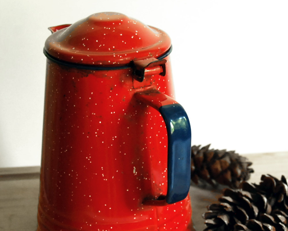 Vintage Red Graniteware Coffee Pot Camping Enamelware Boiler Etsy