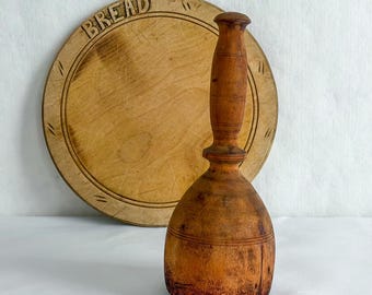 Antique Wood Potato Masher, Primitive Pounder Or Mallet