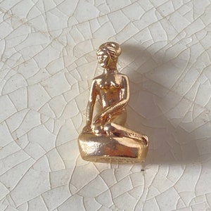 14K Gold Little Mermaid Charm or Pendant, Vintage 1980s Copenhagen Denmark Souvenir image 2