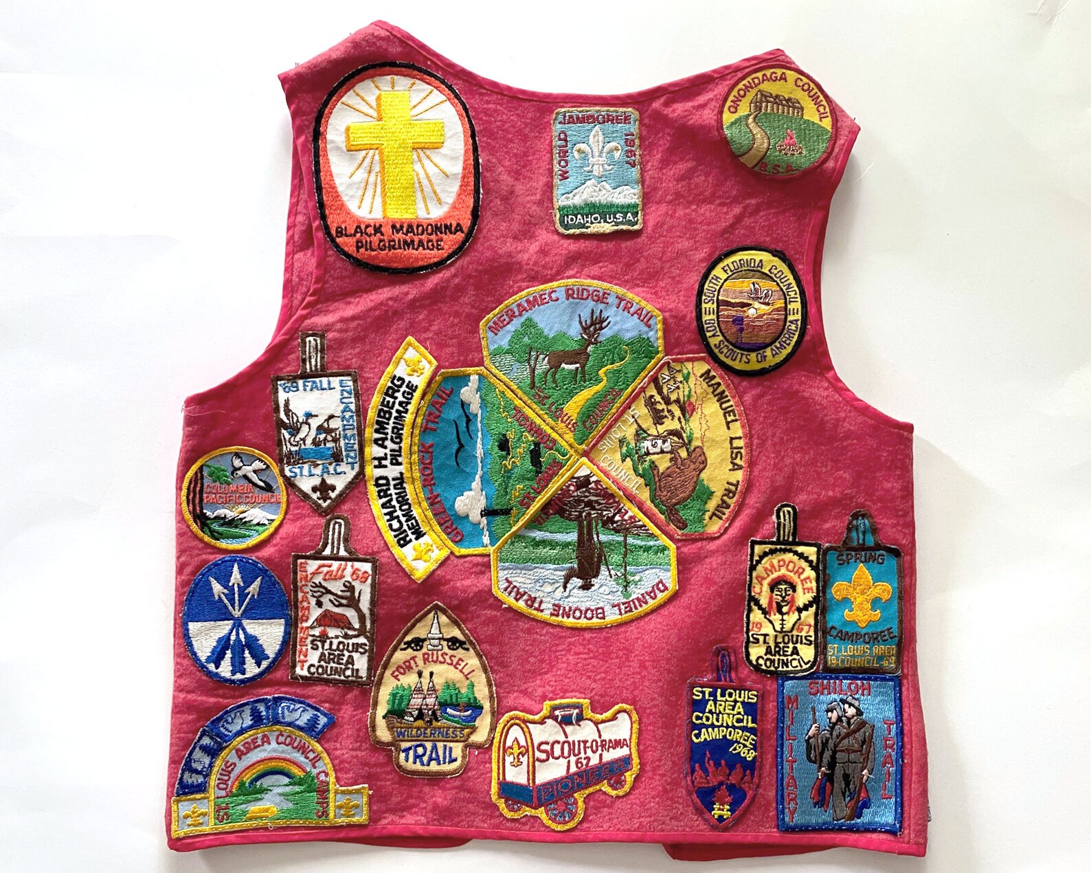 1960s Red Boy Scout Vest With Embroidered Badges Rank Etsy