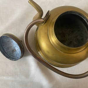 Brass Tea Kettle, Vintage Northern European Primitive Teapot, Shabby Country Kettle image 7
