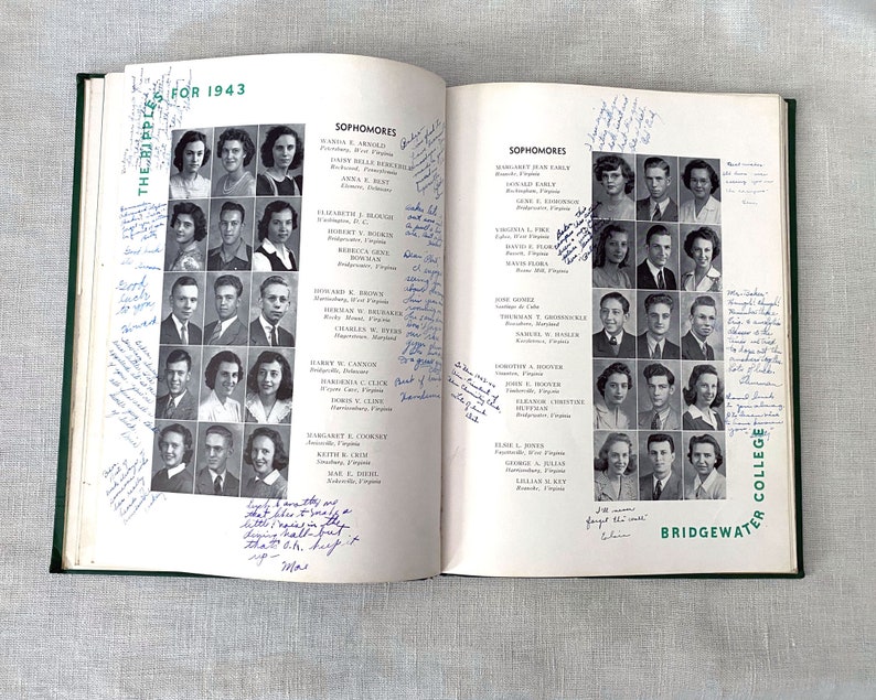 1940s College Yearbook Bridgewater College Virginia Ripples Etsy