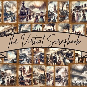 Vintage Train Junk Journal Digital Printable Digital Art Stationery Vintage