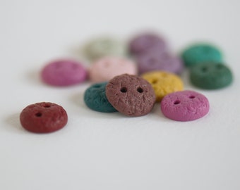 10 mm - 12 pcs. handmade small colourful Buttons set "Flower shop"