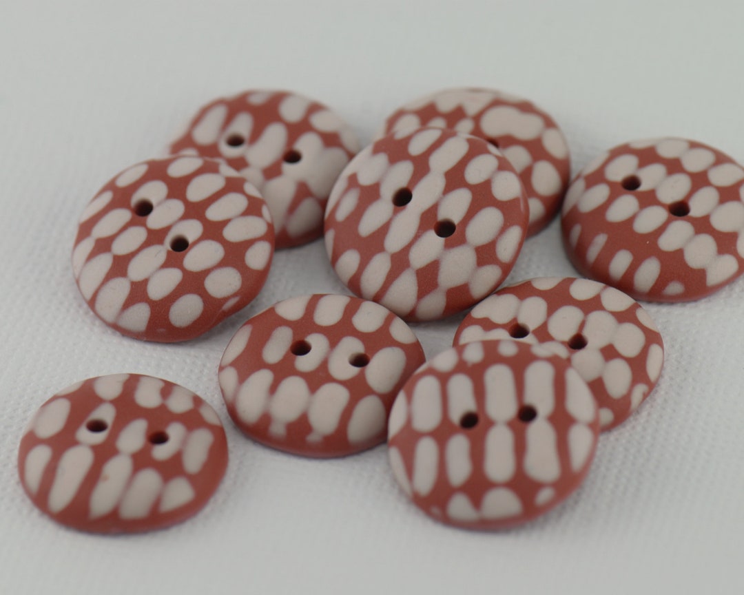 18 Mm 9 Pcs. Red Brick Color Handmade Buttons Set terracotta - Etsy