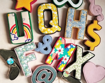 Liberty London Corduroy Fabric Letters, Nursery Decor, Baby Gift NOT Pillows