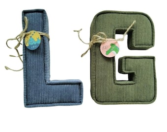 Corduroy Nursery Letters, Baby Name Wall Decor, Liberty London Design, NOT Pillows