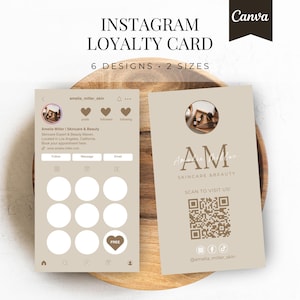 carte de fidélité pour esthéticienne | Carte de visite Instagram | de Carte de visite de fidélité | Carte de fidélité Nails Hairstylist