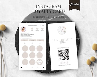 Pink Instagram Loyalty Card Template | Beauty Salon, Lash Tech (Digital Download)