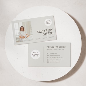 Modelo de cartão de visita de esteticista | Cartão de visita de spa médico para cuidados com a pele | Cartão de visita de depilação de salão de beleza | Branding de negócios de esteticista