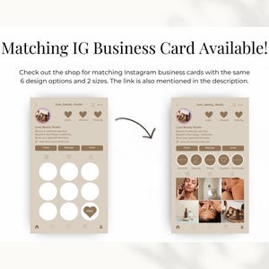 There is a matching Instagram business card available with the same designs and sizes. The link is in the description.