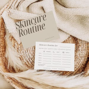 Editable skincare planner with morning night routine and weekly treatment tracker