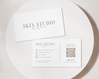 Esthetician Medspa Beauty Salon Business Card Template | Esthetician Branding (Editable in Canva)