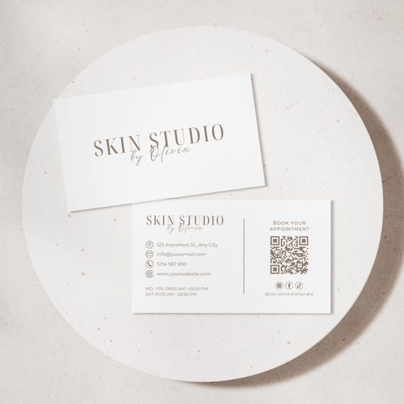 Esthetician Medspa Beauty Salon Business Card Template | Esthetician Branding (Editable in Canva)