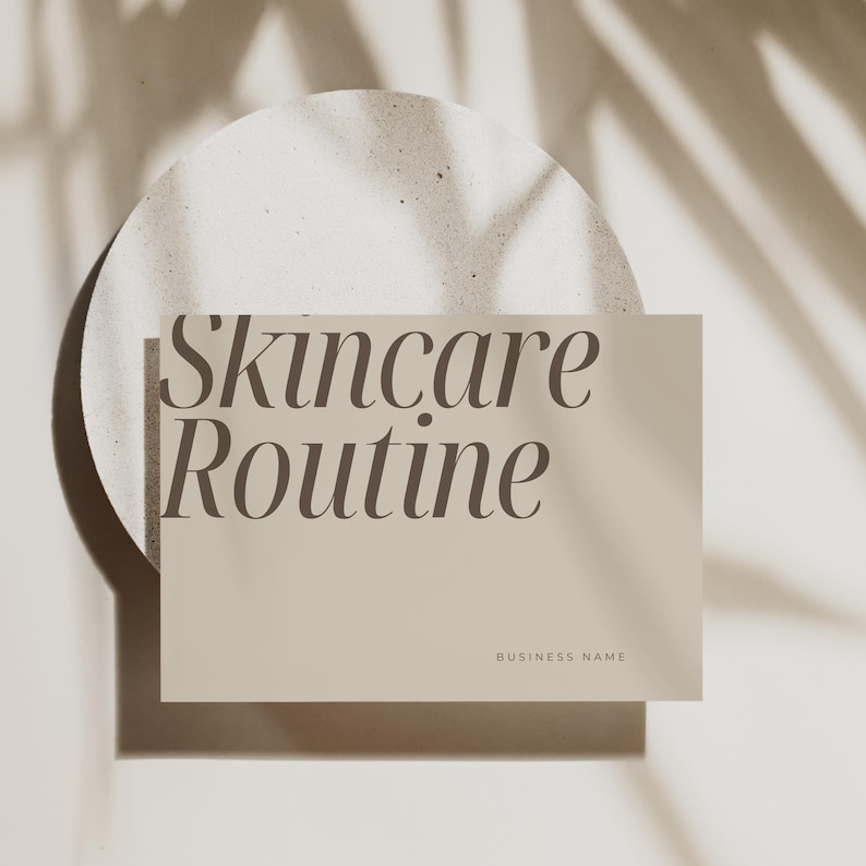 Modern and neutral skincare routine tracker, front design