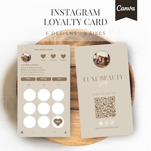 carte de fidélité beauté | Carte de visite Instagram | de visite de fidélité | de fidélité de Cils pour ongles | Carte de fidélité Salon