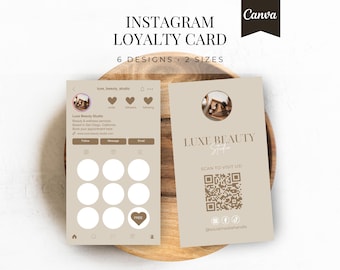 Beauty Loyalty Card | Instagram Business Card | Loyalty Business Card | Nail Hair Lash Loyalty Card Template | Salon Loyalty Card